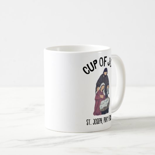 Funny St. Joseph Cup of Joe Niedlich katholisch Kaffeetasse (VorderseiteRechts)