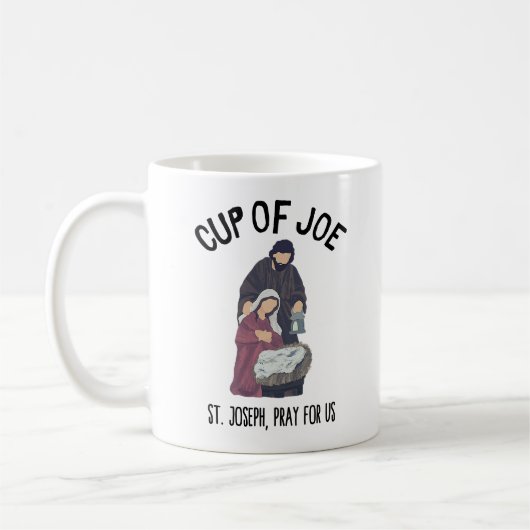 Funny St. Joseph Cup of Joe Niedlich katholisch Kaffeetasse (Links)