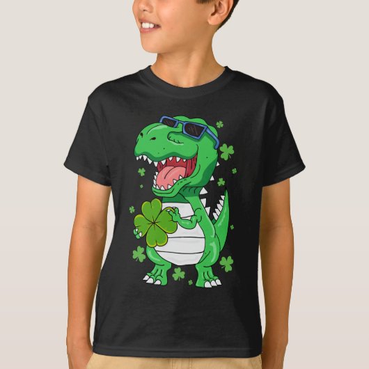 Funny St PaT-Rex Day Dinosaur St Patricks Day Boys T-Shirt (Vorderseite)