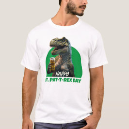 Funny St. Pat-T-Rex Celebration Beer Loving Dino T T-Shirt