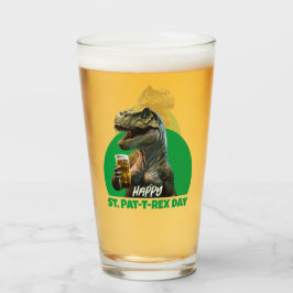 Funny St. Pat-T-Rex Celebration Bierliebhaber Dino Glas
