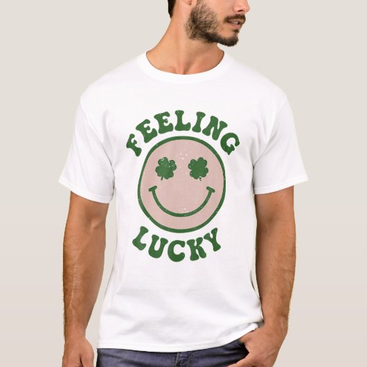 Funny St Patrick Day Gefühl Lucky Smile Face Meme T-Shirt (Vorderseite)