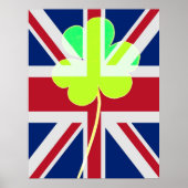 Funny St. Patrick Flag Britisches irisches Kleebla Poster (Vorne)
