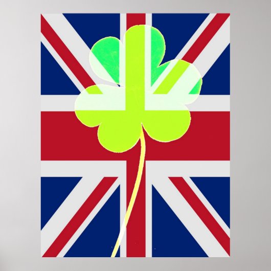 Funny St. Patrick Flag Britisches irisches Kleebla Poster (Vorne)
