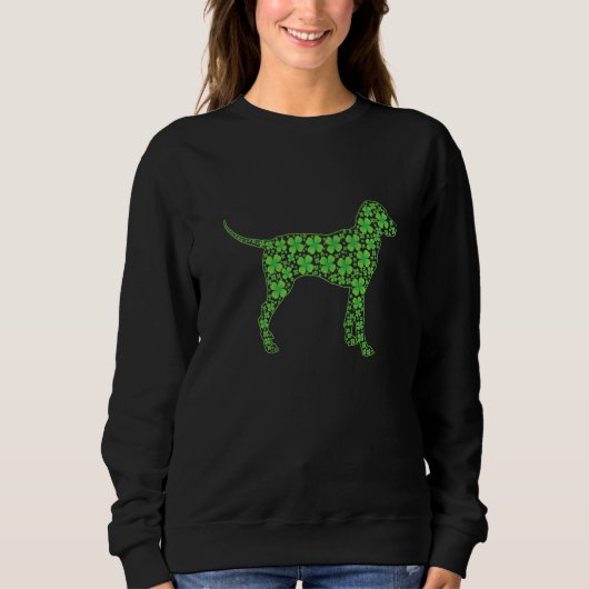 Funny St Patrick S Day Dalmatiner Dog Kleeblatt Ir Sweatshirt (Vorderseite)