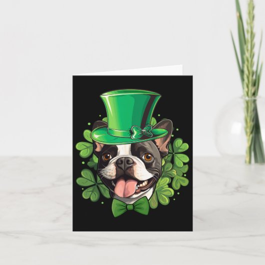 Funny St Patricks Boston Terrier Karte (Vorderseite)