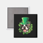 Funny St Patricks Boston Terrier Magnet (Vorderseite/Rückseite)