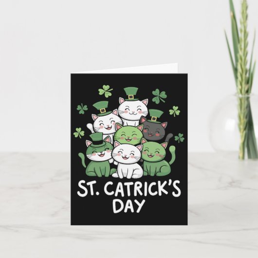 Funny St Patricks Catricks Day Cats St Patricks Da Karte (Vorderseite)
