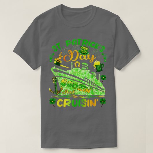 Funny St Patricks Day 2023 Kreuzfahrt Booten T-Shirt (Design vorne)