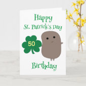 Funny St. Patrick's Day 50. Geburtstag Karte (Gelbe Blume)