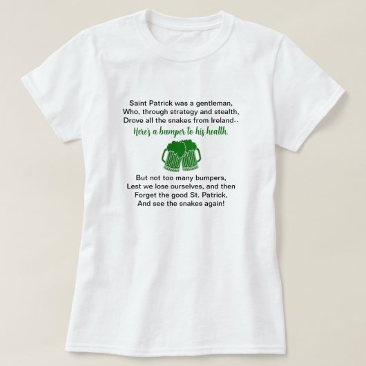 Funny St. Patrick's Day Beer Drinken T-Shirt (Design vorne)