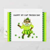 Funny St. Patrick's Day Cat Postkarte (Vorne/Hinten)
