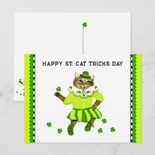 Funny St. Patrick's Day Cat Postkarte (Vorne/Hinten)