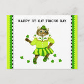 Funny St. Patrick's Day Cat Postkarte (Vorderseite)