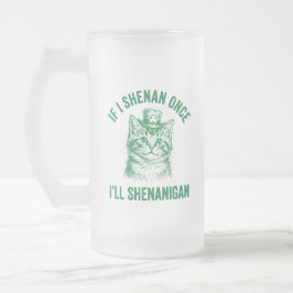 Funny St. Patrick's Day Cat Shenanigan Pun Retro Mattglas Bierglas