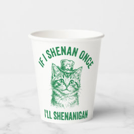 Funny St. Patrick's Day Cat Shenanigan Pun Retro Pappbecher