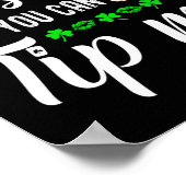Funny St Patricks Day Coffee Kellnerin Kellnertipp Poster (Ecke)