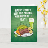 Funny St. Patrick's Day Corned Beef and Cabbage Karte (Gelbe Blume)