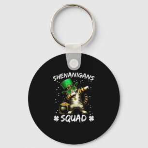 Funny St Patricks Day Dabbing Cat St Paddy Shenani Schlüsselanhänger