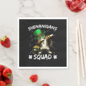 Funny St Patricks Day Dabbing Cat St Paddy Shenani Serviette (Beispiel)
