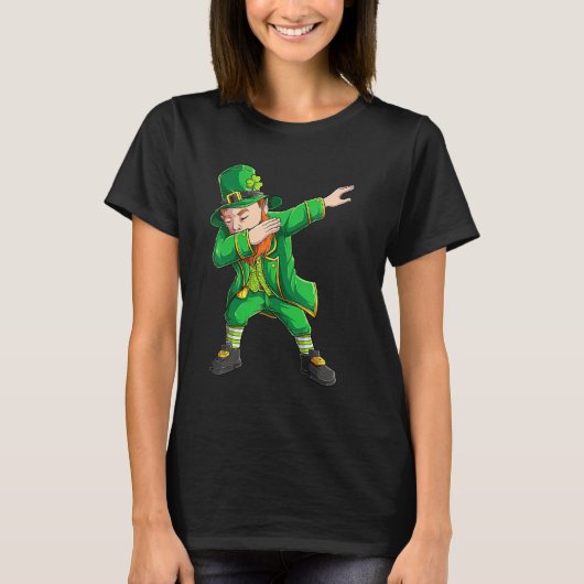 Funny St Patricks Day , Dabbing Leprechaun Irish B T-Shirt (Vorderseite)