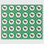 Funny St. Patrick's Day Dackel (schwarz & tan) Geschenkpapier (Flach)