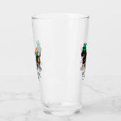 Funny St. Patrick's Day Dackel (schwarz & tan) Glas (Links)
