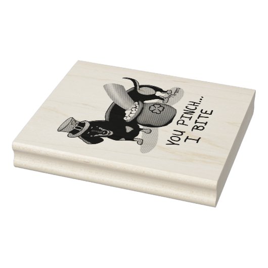 Funny St. Patrick's Day Dackel (schwarz & tan) Gummistempel (Stempel)