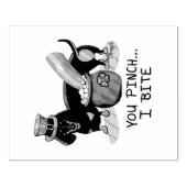 Funny St. Patrick's Day Dackel (schwarz & tan) Gummistempel (Prägung)