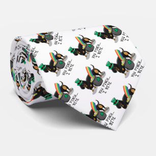 Funny St. Patrick's Day Dackel (schwarz & tan) Krawatte