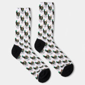 Funny St. Patrick's Day Dackel (schwarz & tan) Socken (Rechts)