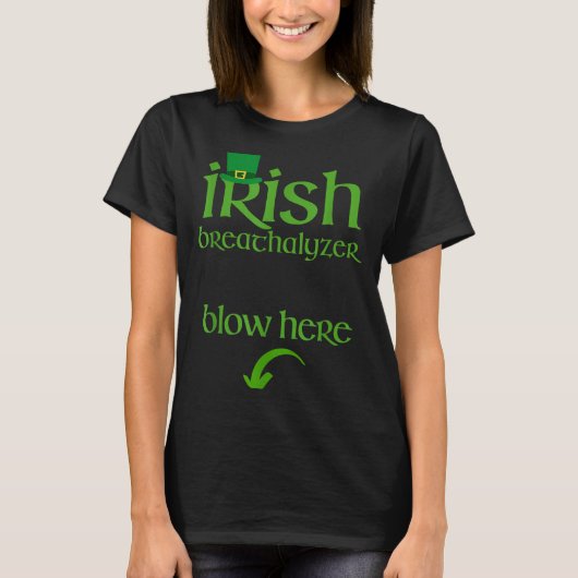 Funny St Patricks Day Drinking Irish Breathalyzer T-Shirt (Vorderseite)