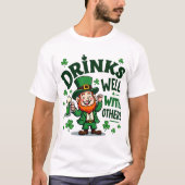 Funny St. Patrick's Day Drinking Leprechaun T-Shirt (Vorderseite)