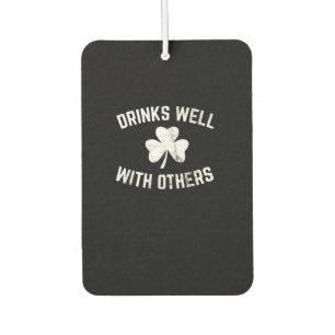 Funny St Patricks Day Drinking Shirt Drinks gut W Autolufterfrischer