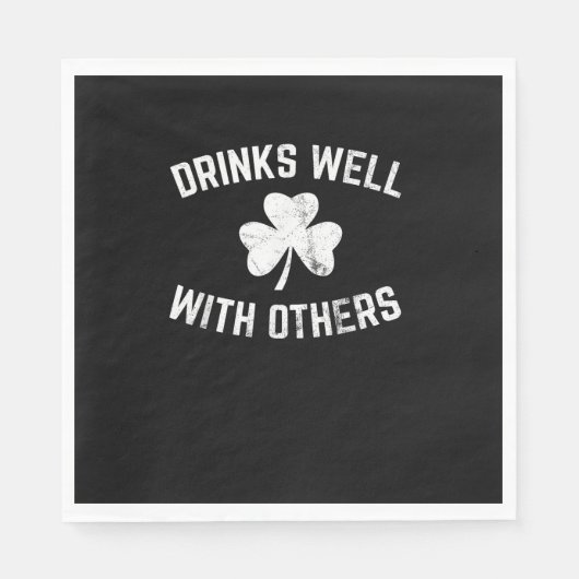 Funny St Patricks Day Drinking Shirt Drinks gut W Serviette (Vorderseite)