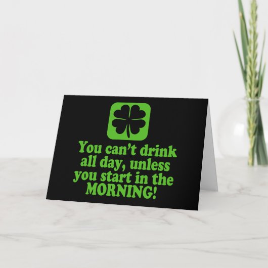 Funny St Patricks Day Drinks Karte (Vorderseite)