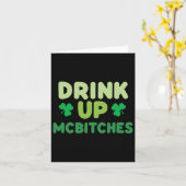 Funny St Patricks Day Drinks Up Mces Irish Green C Karte (Gelbe Blume)