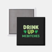 Funny St Patricks Day Drinks Up Mces Irish Green C Magnet (Vorderseite/Rückseite)