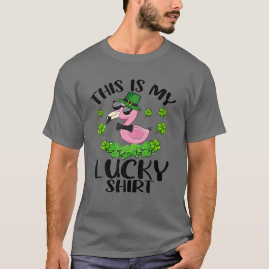Funny St Patrick's Day Flamingo Das ist mein Glück T-Shirt (Vorderseite)