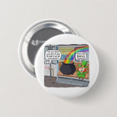 Funny St. Patrick's Day Gift or Card - Leprechaun Button (Vorne & Hinten)