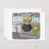 Funny St. Patrick's Day Gift or Card - Leprechaun Postkarte (Vorne/Hinten)