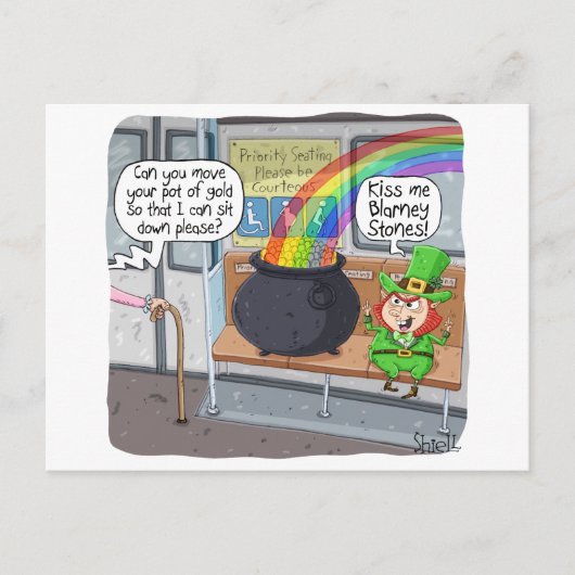 Funny St. Patrick's Day Gift or Card - Leprechaun Postkarte (Vorderseite)