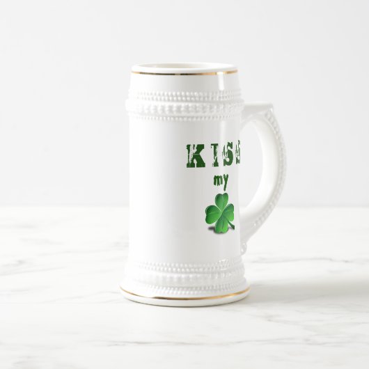 Funny St Patricks Day Green Kleeblatt Beer Stein Bierglas (VorderseiteRechts)
