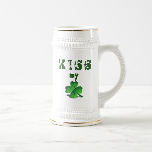 Funny St Patricks Day Green Kleeblatt Beer Stein Bierglas (Rechts)
