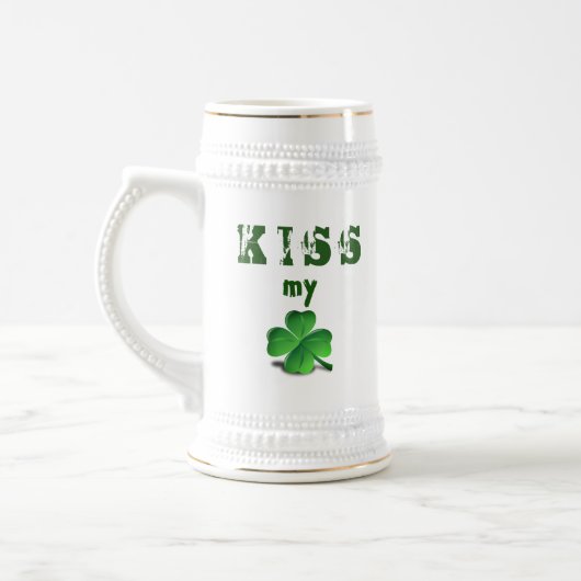 Funny St Patricks Day Green Kleeblatt Beer Stein Bierglas (Links)
