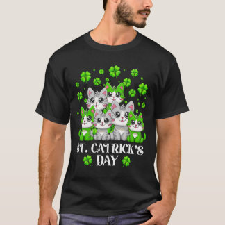 Funny St Patrick's Day Happy St Cat Tricks Day T-Shirt