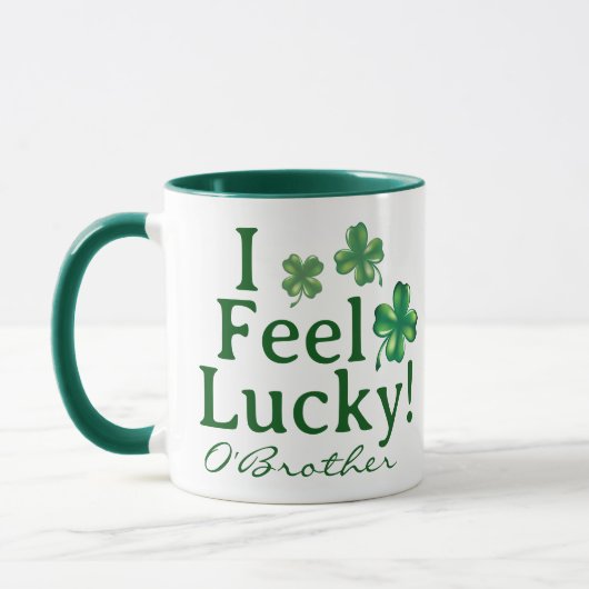 Funny St. Patrick's Day I Feel Lucky Clover Trio Tasse (Links)