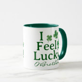 Funny St. Patrick's Day I Feel Lucky Clover Trio Tasse (VorderseiteRechts)