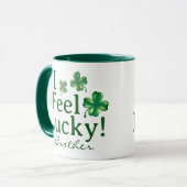 Funny St. Patrick's Day I Feel Lucky Clover Trio Tasse (Vorderseite Links)