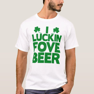 Funny St. Patrick's Day I Liebe Bier Kleeblatt Gr T-Shirt